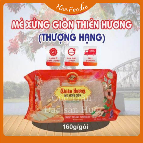 Mè xửng giòn Huế, mè xửng giòn Thiên Hương loại thượng hạng (Túi 160g, màu đỏ) - Đặc sản Huế - 887