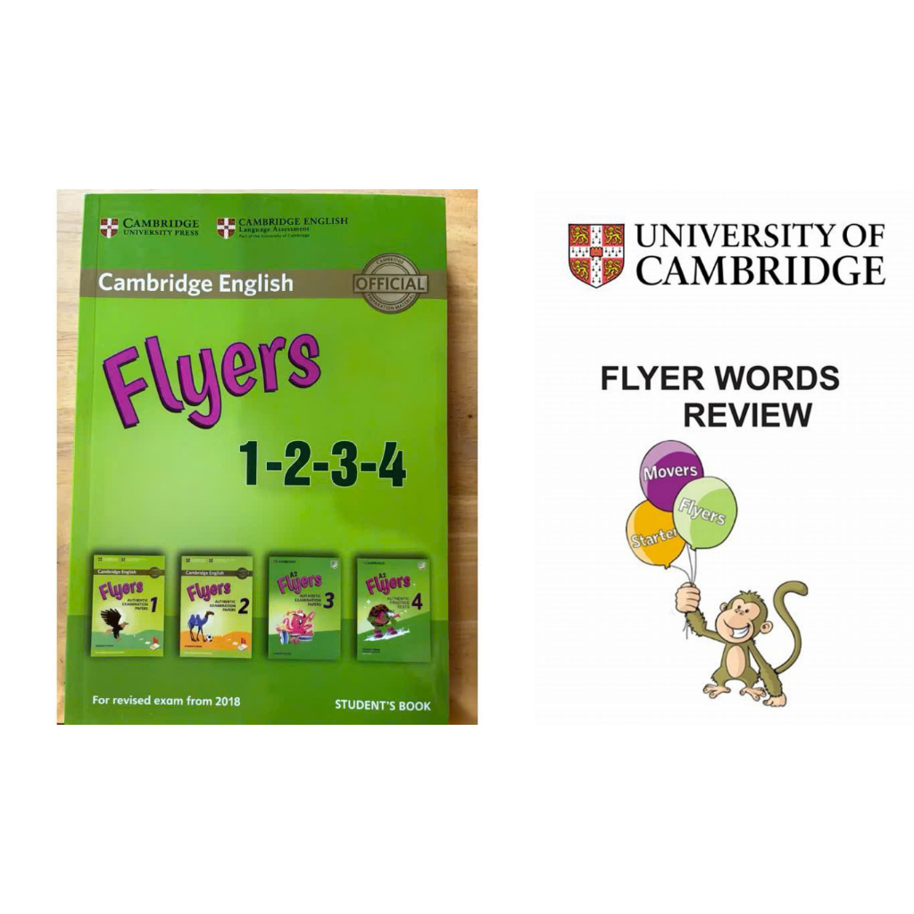 Bộ sách Flyers in gộp 1-2-3-4 + Vở từ vựng Flyers