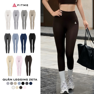 Quần tập gym yoga legging nữ cạp cao Fitme Zeta vải 2 lớp nâng v3 tôn dáng cao cấp QDZT
