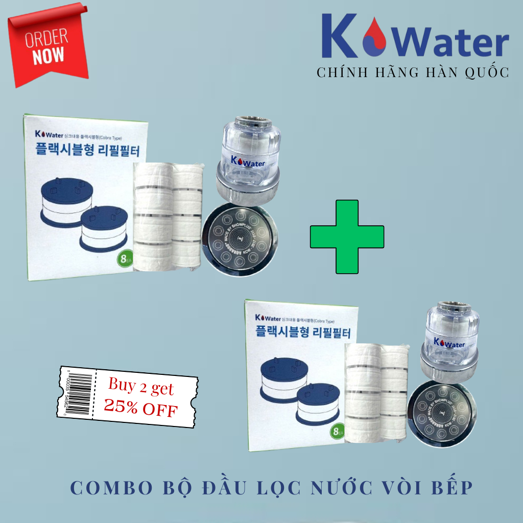 [K water] Bộ Đầu Lọc Nước Vòi Bếp 815 – Combo Tiết Kiệm Nhiều Phân Loại