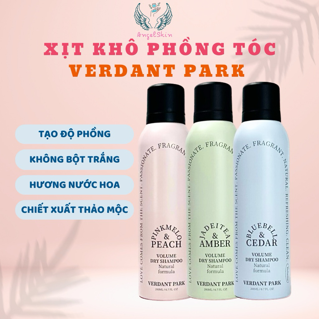 Xịt khô phồng tóc VERDANT PARK dầu gội khô kiềm dầu lâu bết mùi Hoa quả| ANGELSKIN