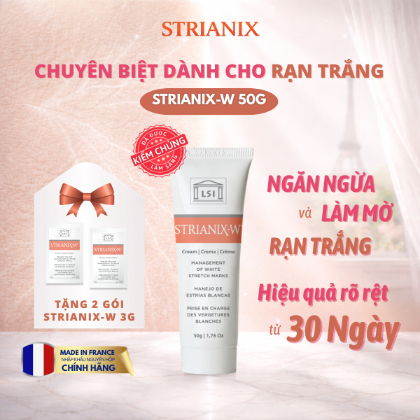 [Có Quà] Kem Strianix-W Nhập Khẩu Pháp 50g - Làm Mờ Vết Rạn Trắng, Ngăn Rạn Mới