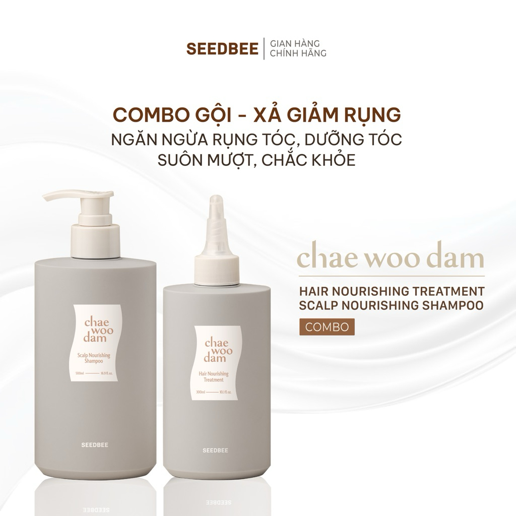[SEEDBEE] Combo Gội Xả Ngăn Rụng Tóc, Dưỡng Tóc Suôn Mượt Chắc Khoẻ Từ Gốc Đến Ngọn (Dầu Gội Ghi Xám