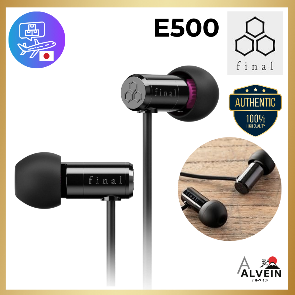 【Direct From Japan】final E500 Canal-Type Earphones Recommended for VR Binaural ASMR 360 Audio  Black