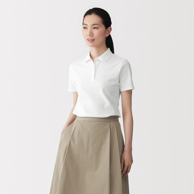 [26SS] MUJI Áo Polo Nữ Ngắn Tay Vải Pique