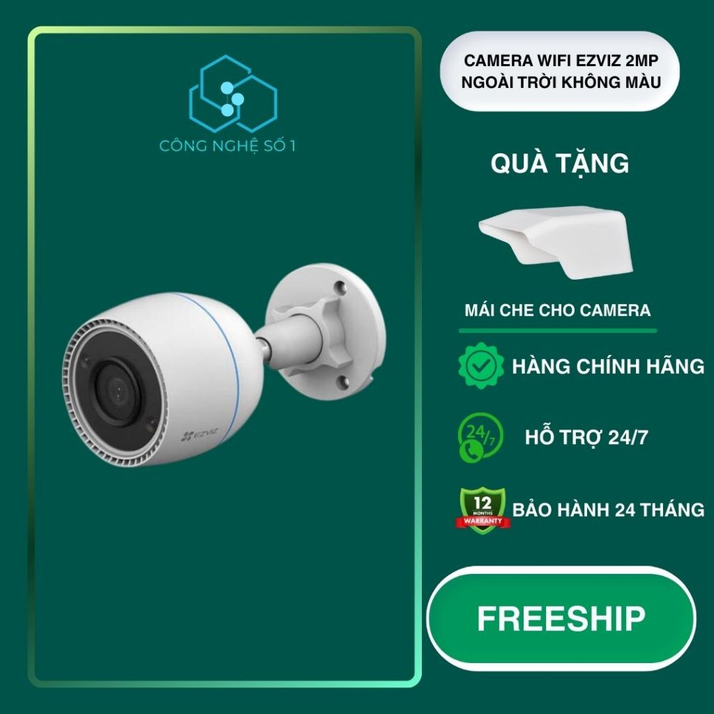 Camera WiFi ngoài trời không màu EZVIZ H3C (2MP) 1080P