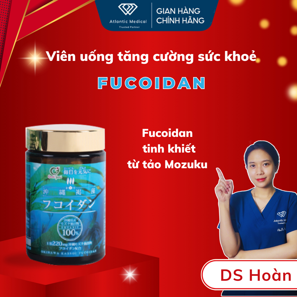 Viên Uống Tăng Đề Kháng Fucoidan Okinawa Kassou GENKI FAMI Giúp Ngăn Ngừa Oxi Hóa, Bảo Vệ Sức Khỏe H