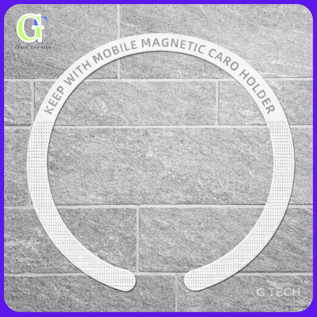 5 Vòng sắt mỏng C trắng có chữ, dán lưng điện thoại chuyên dùng cho phụ kiện hút nam châm_GTech