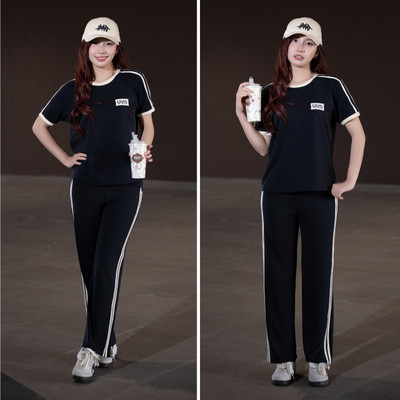LAROMA Set Bộ Quần Áo Nữ Áo Cộc Tay Quần Dài Classy BN36 | Vải Lecopra, Co Giãn, Mềm Mát