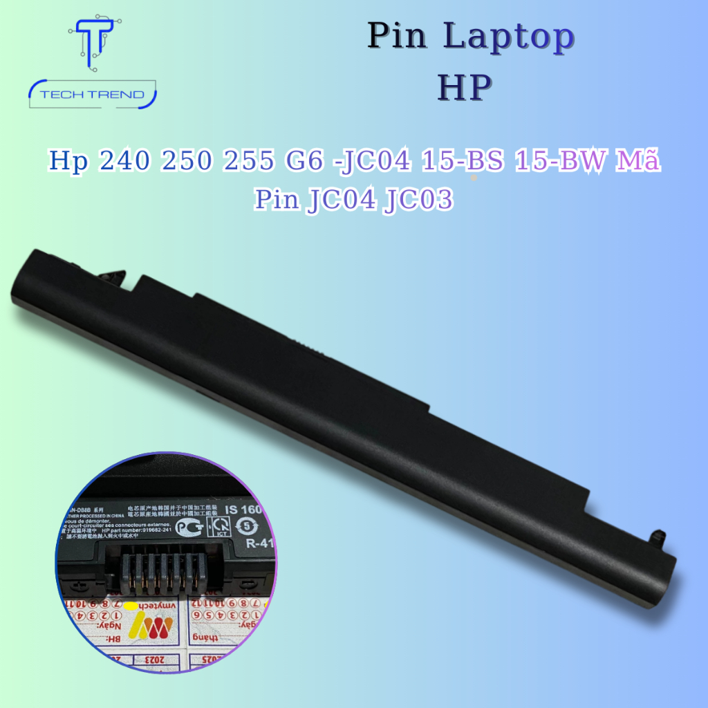 Pin laptop tương thích Hp 240 250 255 G6 -JC04 15-BS 15-BW Mã Pin JC04 JC03