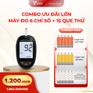[YTECH] Combo Cực Hời Máy Đo Đường Huyết - Kèm 15 Que Thử (Uric/Cholesterol/3in1)