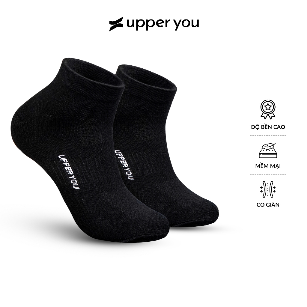 Tất Bamboo sợi tre cổ ngắn Unisex thời trang cao cấp Upper You khử mùi hôi chân thấm hút dày dặn - BSF2004