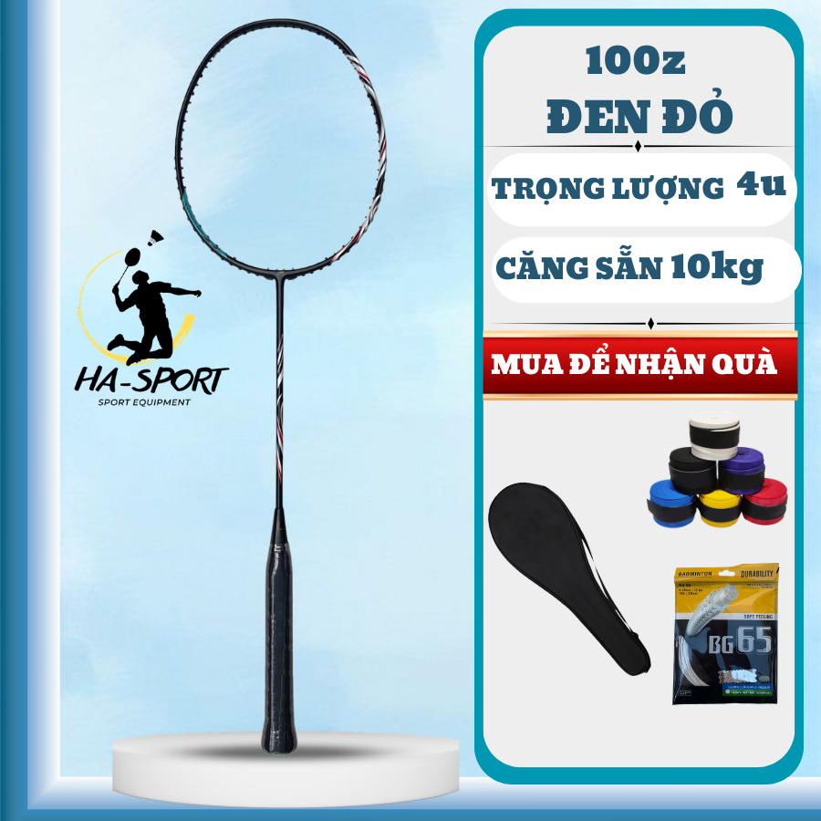 Vợt cầu lông khung carbon giá rẻ , căng sẵn 10kg đẹp bền - tặng kèm bao đựng, cước bg65ti, cuốn cán