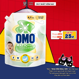 Nước Giặt OMO Matic Cho Quần Áo Bé Yêu 4,1kg/túi