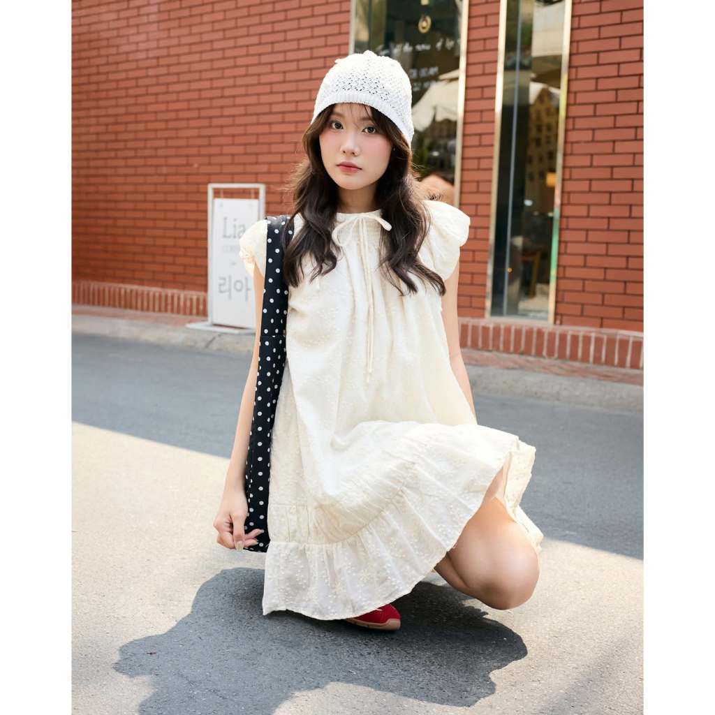 Đầm babydoll nữ tay cánh tiên THE C.I.U, đầm xô thêu hoa form suông xòe nữ tính – Blossom Dress | BigBuy360 - bigbuy360.vn