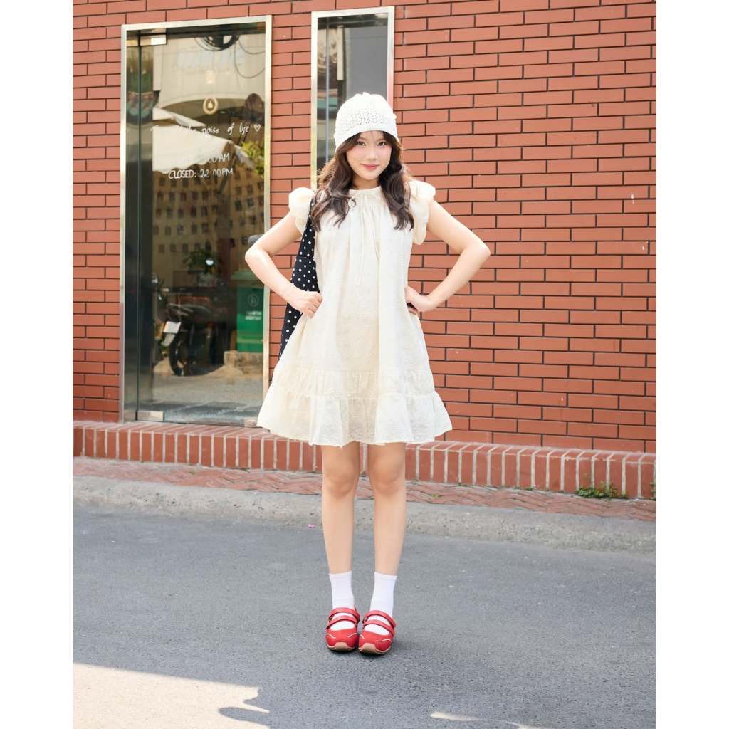 Đầm babydoll nữ tay cánh tiên THE C.I.U, đầm xô thêu hoa form suông xòe nữ tính – Blossom Dress | BigBuy360 - bigbuy360.vn