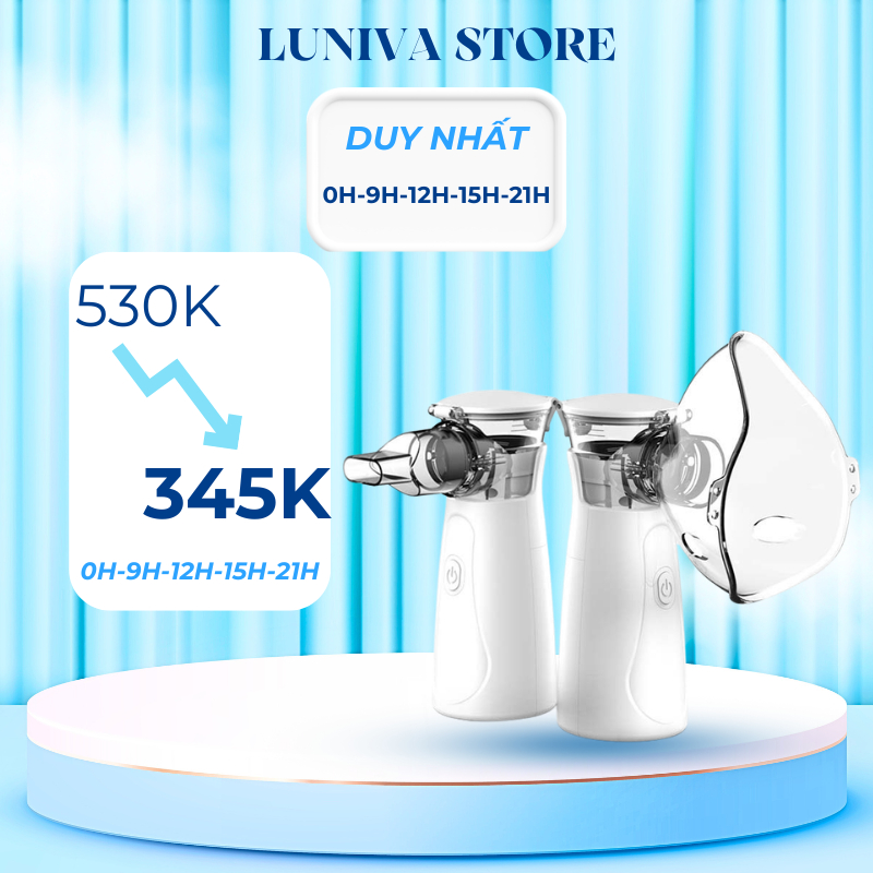 Máy Khí Dung Xông Mũi Họng Đa Năng 2 In 1 Cho Người Lớn Và Trẻ Em Hỗ Trợ Đường Thở Các Bênh Hô Hấp