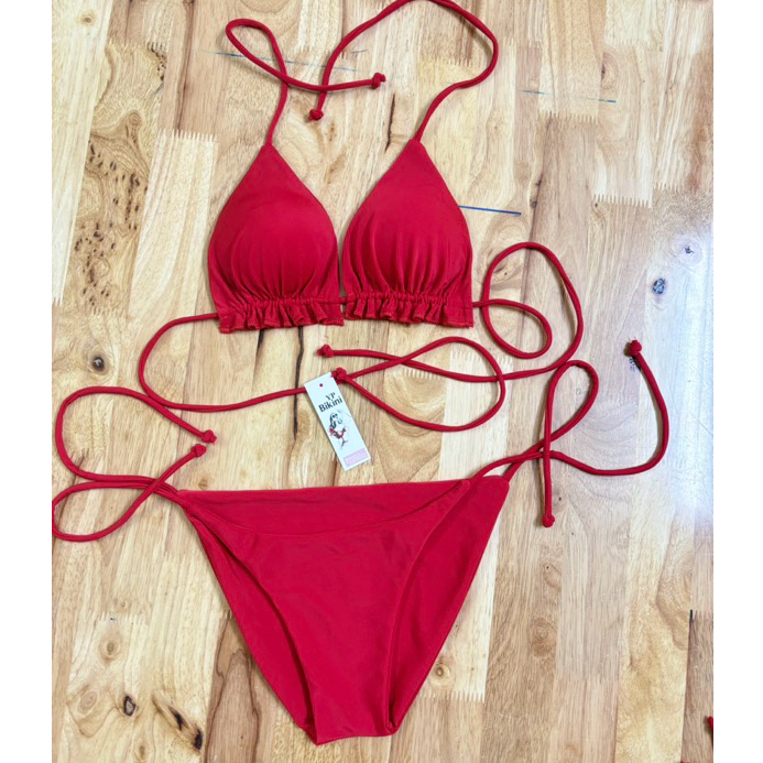 Bikini 2 mảnh bikini 3 mảnh đỏ áo tắm đồ bơi tam giác đỏ( sẵn hàng - hình shop chụp)