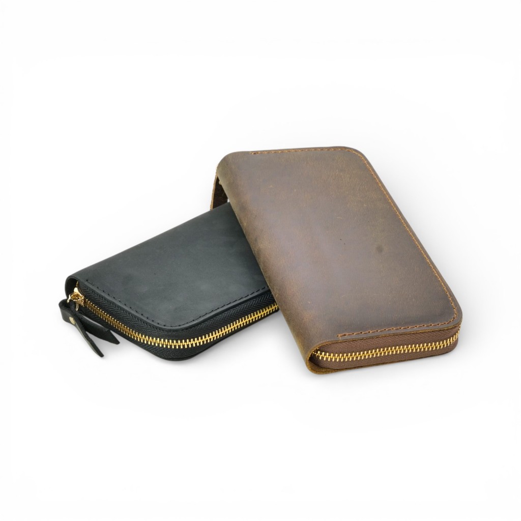 Ví Zip Dài Cầm Tay Da Bò Sáp - January Classic