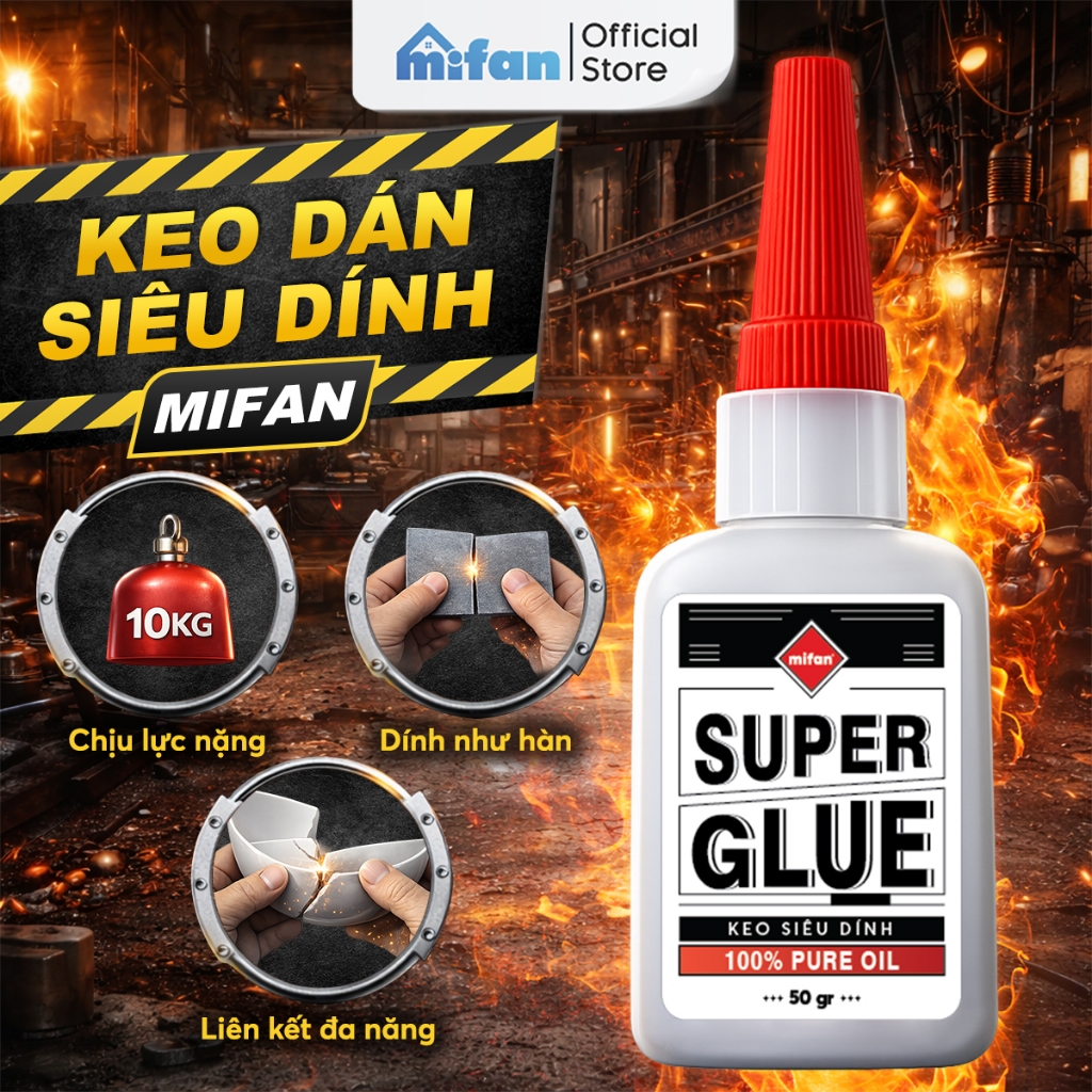 Keo Dán Siêu Dính Đa Năng Mọi Chất Liệu Mifan - Keo Gốc Dầu Dán Gỗ Thuỷ Tinh Kim Loại Sắt Gốm Sứ Nhự