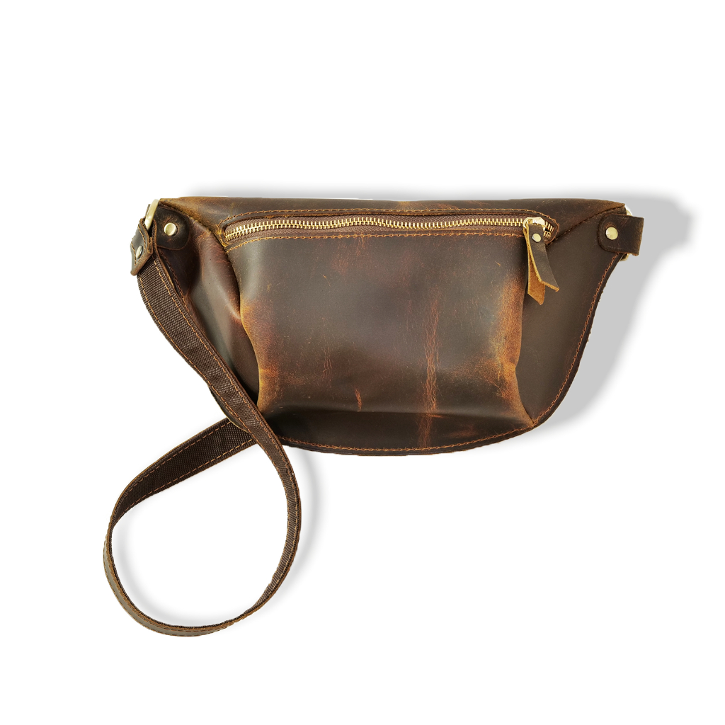 Túi Đeo Chéo Bao Tử Da Bò Sáp - January Classic