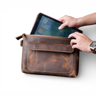 Túi Clutch Da Bò Sáp Thủ Công - January Classic - Bảo Hành 10 Năm- Đổi Trả Miễn Phí