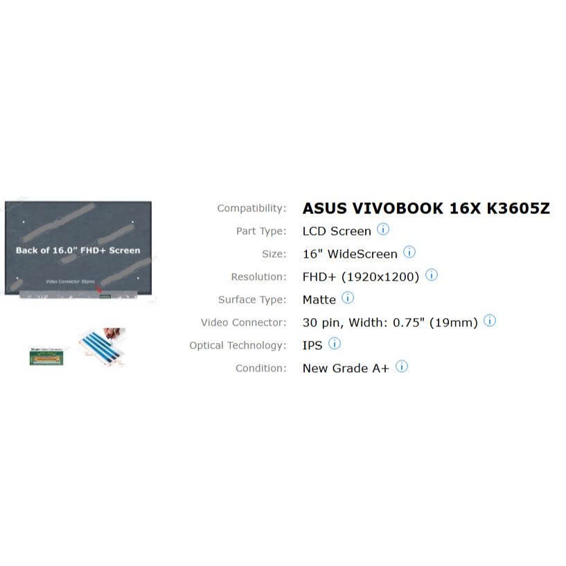 Màn hình laptop Asus Vivobook K3605ZF K3605VC K3605ZC K3605ZU New 100%