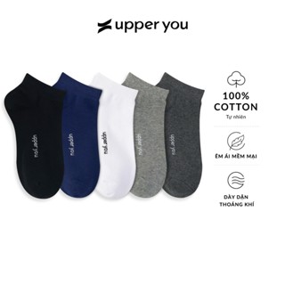 Tất Vớ Nam Cổ Ngắn UPPER YOU Cotton Tự Nhiên Êm Ái Dày Dặn Thoáng Khí Khử Mùi Extra Soft -  BSM2001