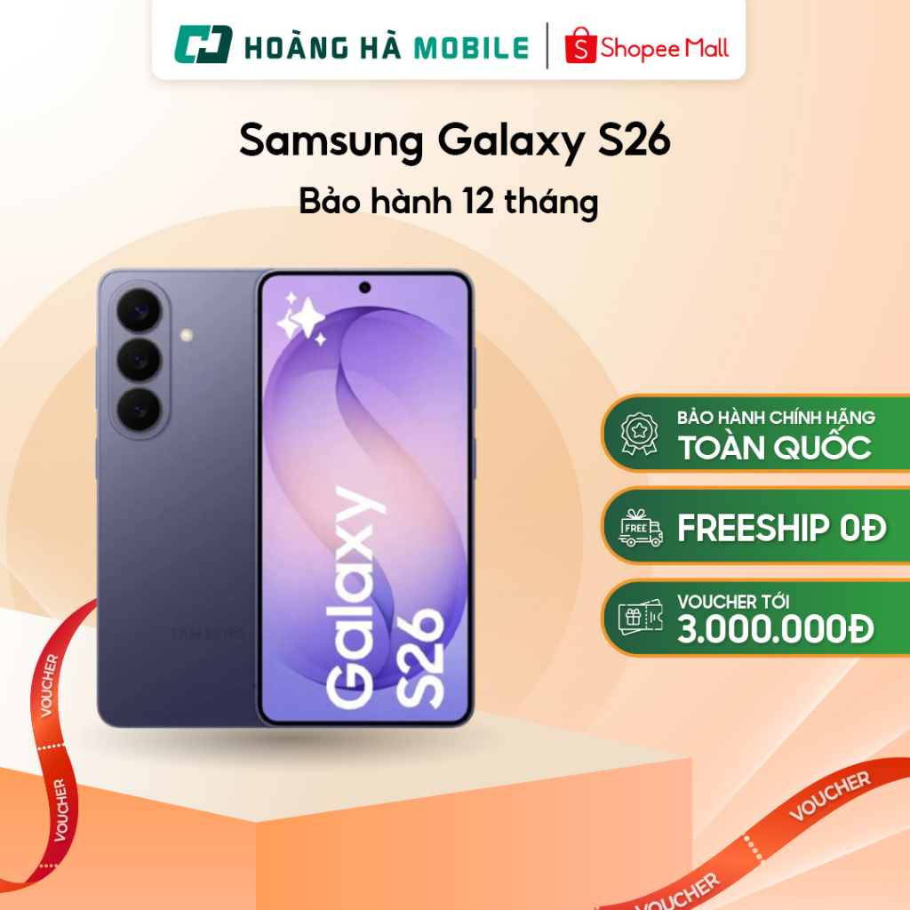 Điện thoại Samsung Galaxy S26 Optical Zoom 3x Exynos 2600 FHD+ Dynamic AMOLED 2X - Chính hãng