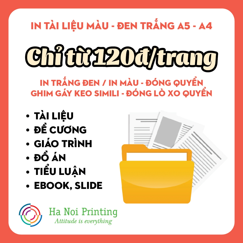 Photo Tài Liệu Màu - Đen Trắng A5 - A4 Cho Học Sinh, Sinh Viên Theo Yêu Cầu