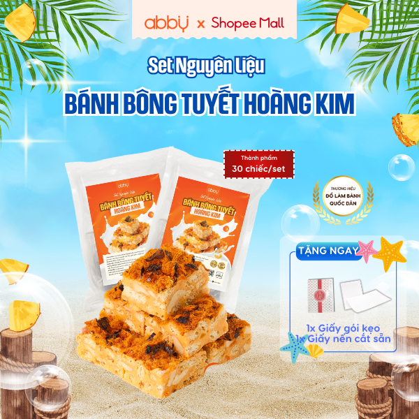 [ABBY] Set nguyên liệu làm bánh bông tuyết hoàng kim - Thành thẩm 30 viên/set - Trứng muối thơm béo