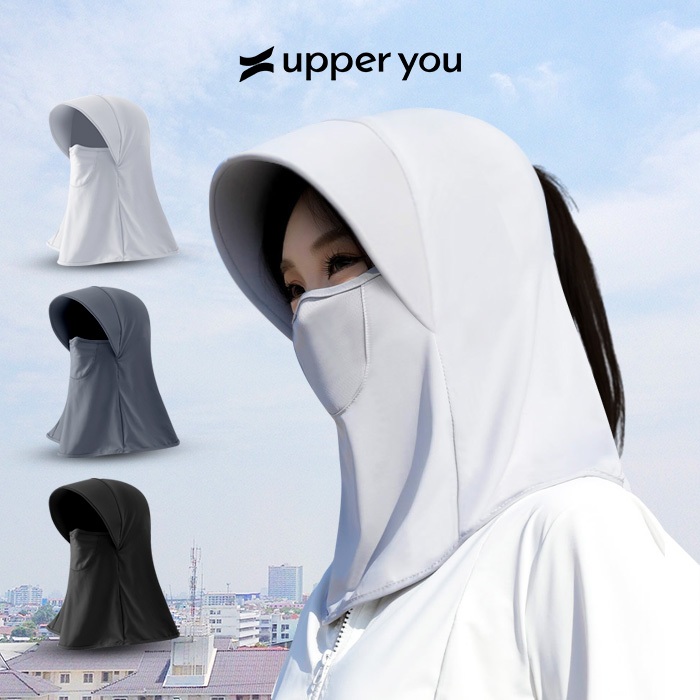 Mũ Trùm Đầu Chống Nắng Nữ Kèm Khẩu Trang Thoáng Khí UPPER YOU Mịn Mát Mỏng Nhẹ - FM04