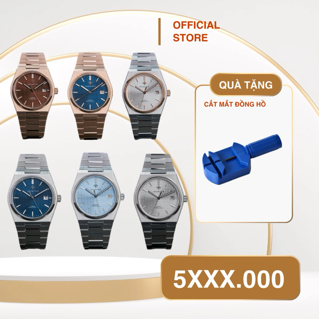 [Full mau]Đồng Hồ nam Alexander Ferros 5052R,5052S máy Automatic,size 38mm dành cho cổ tay nhỏ,máy A