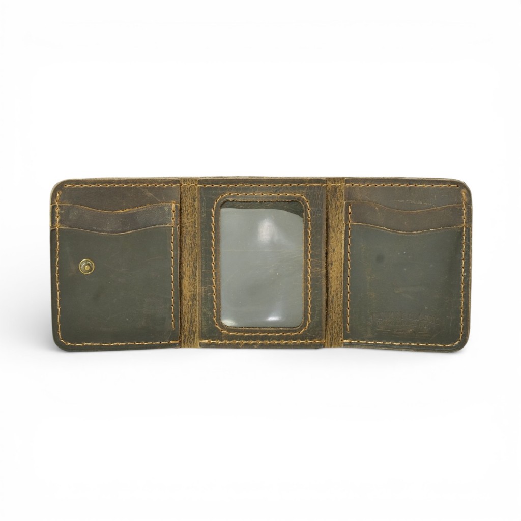 Ví Gập 3 Vintage Handmade Da Bò Thật - January Classic - Bảo Hành 10 Năm- Đổi Trả Miễn Phí