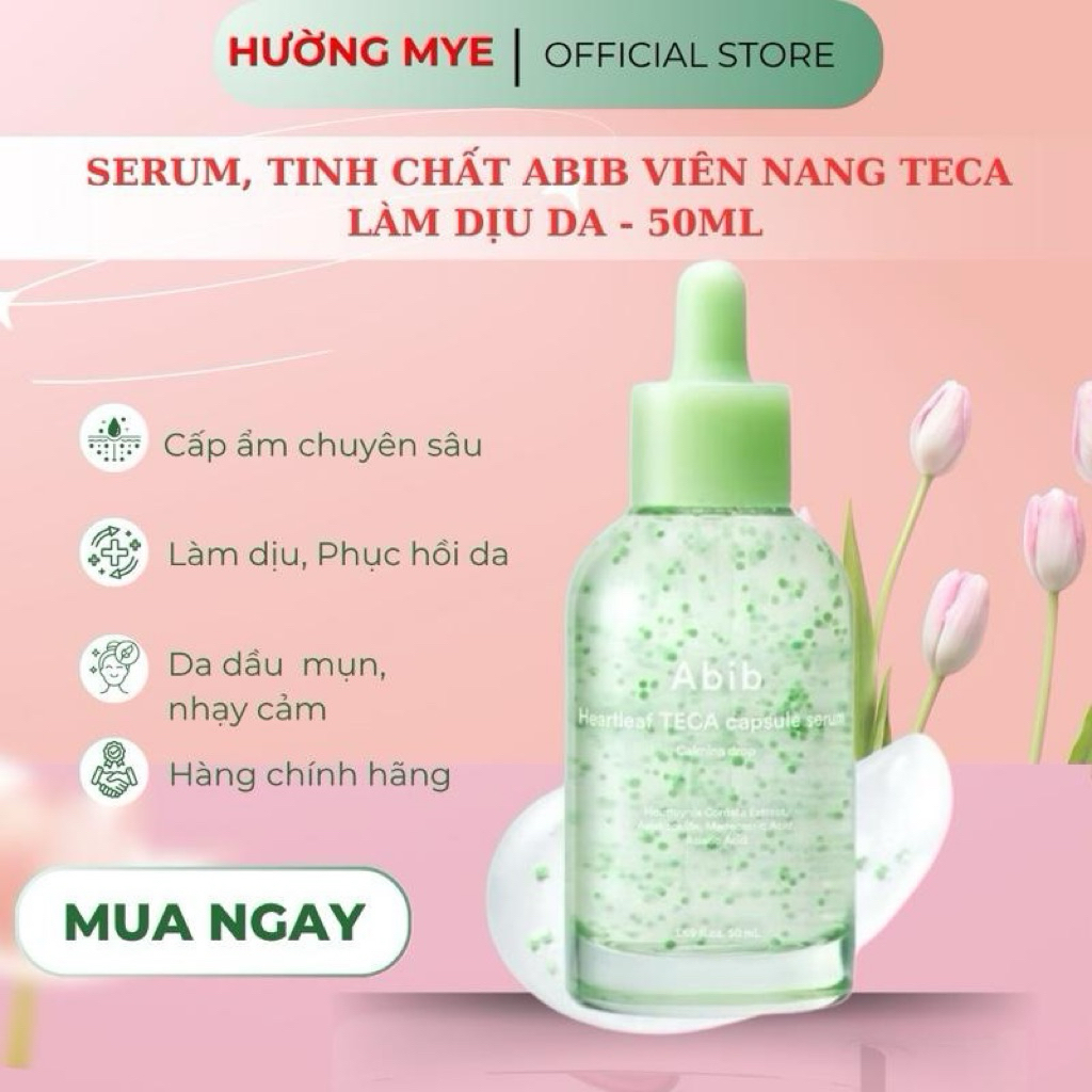 Abib Tinh Chất Serum Viên Nang Diếp Cá & TECA Làm Dịu Da Cấp Ẩm Tăng Cường Bảo Vệ Da 50ml