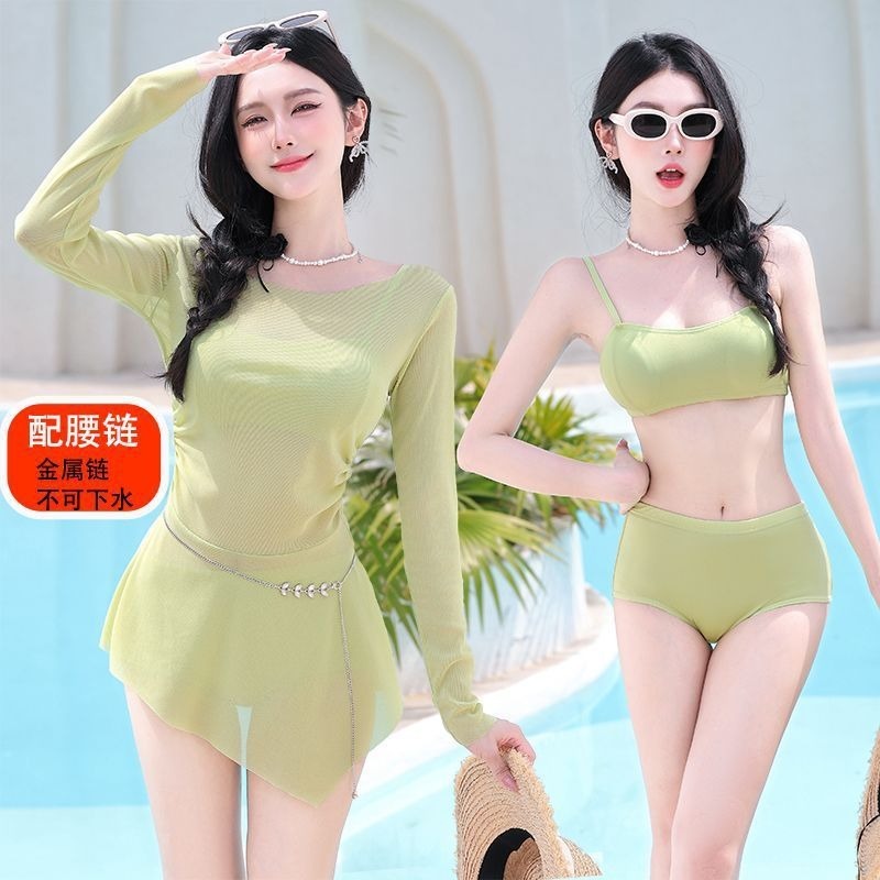 Set bikini đi biển cho nữ bộ đồ bơi 2 mảnh 3 chi tiết áo lưới dài tay áo bra có mút B3 | BigBuy360 - bigbuy360.vn