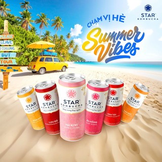 Thùng 12 lon trà STAR KOMBUCHA mix vị (250ml/lon)