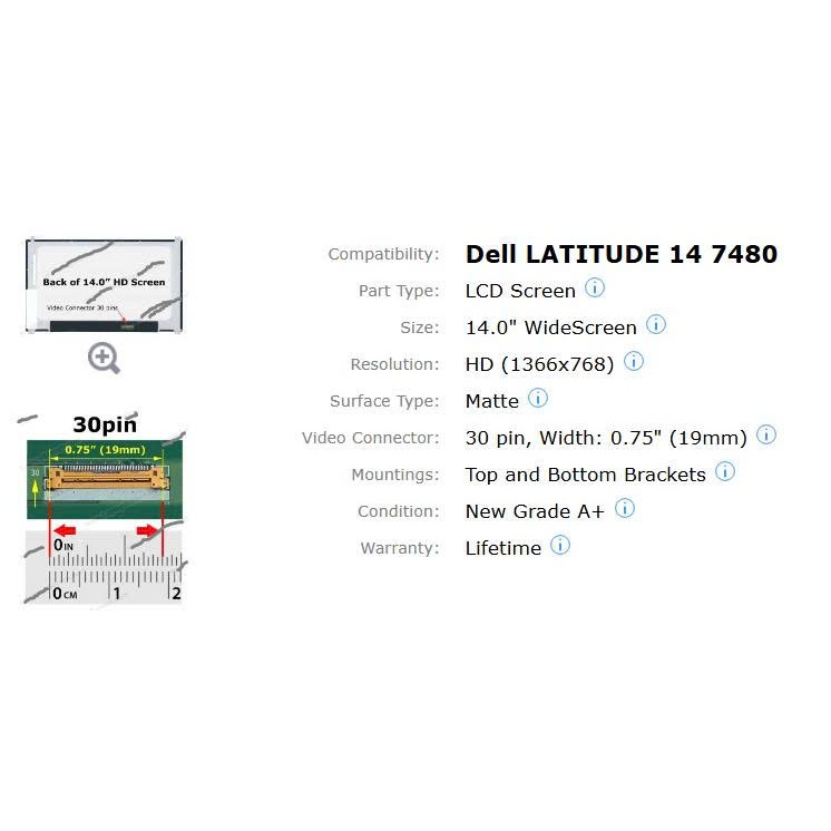 Màn hình laptop Dell latitude 7480 7490 e7480 E7490 NV140FHM-n47, LP140WF7 SP H1, N140HCE-G52 REV.C1