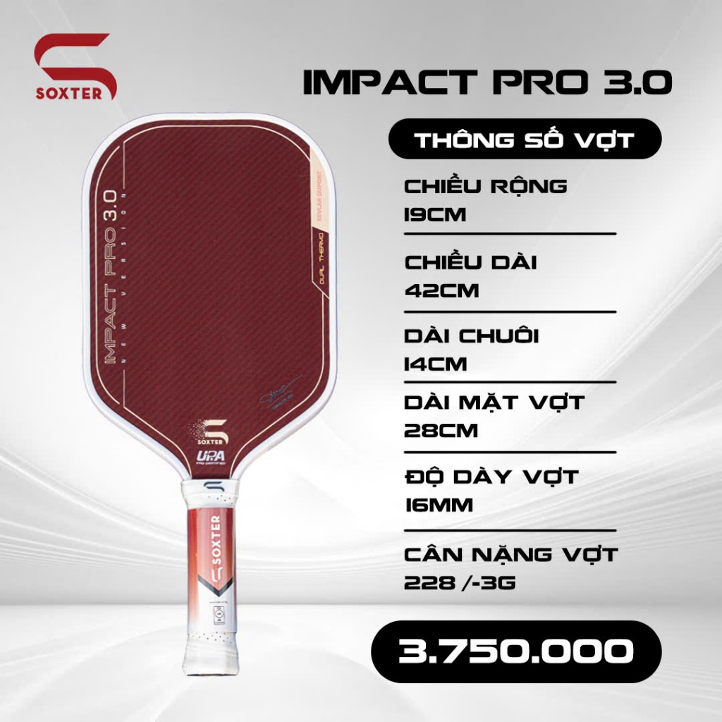 Vợt Pickleball Soxter Impact Pro 3.0