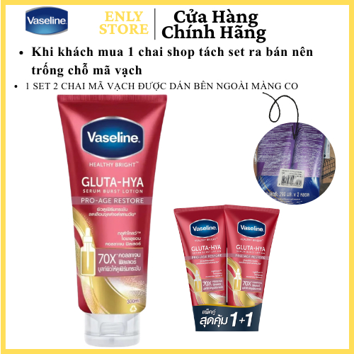 Sữa dưỡng thể Siêu Trắng 70x Collagen Vaseline Gluta Hya Pro Age Restore 70X Trắng Da Chống Lão Hoá