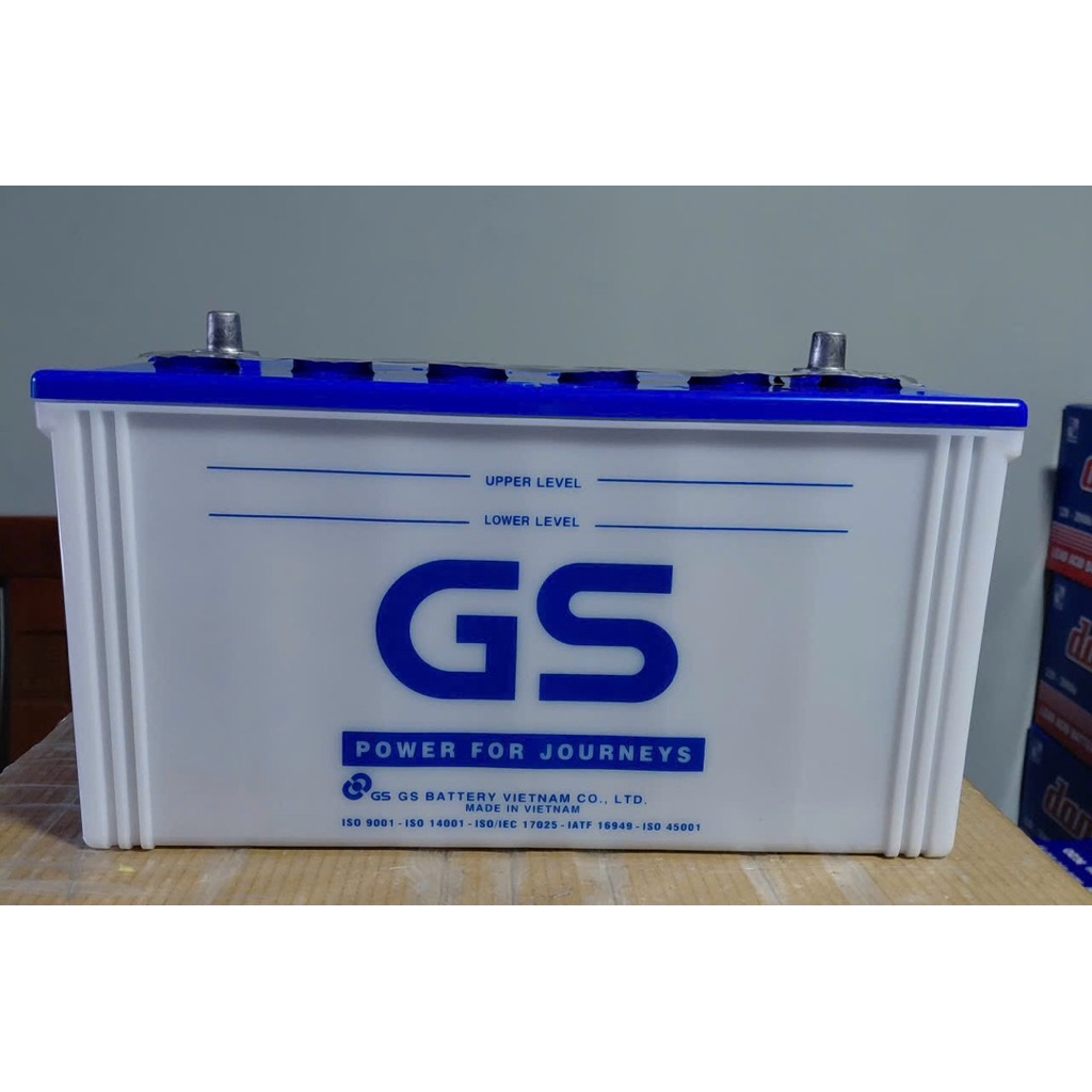 Bình ắc quy nước 12v xe tải GS N100 (12V-100AH) (tặng acid châm bình)