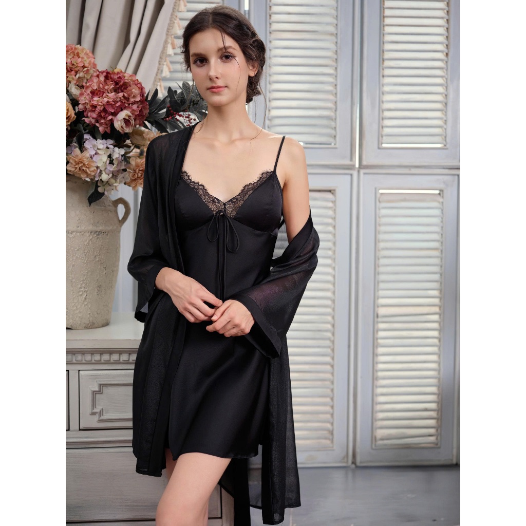 [ Hoả Tốc ] Váy Ngủ 2 Dây Lụa Latin Cao Cấp Có Đệm Mút – Đồ Ngủ Sexy Cổ Tim Quyến Rũ, Mặc Nhà Mềm Mịn Thoáng Mát | BigBuy360 - bigbuy360.vn