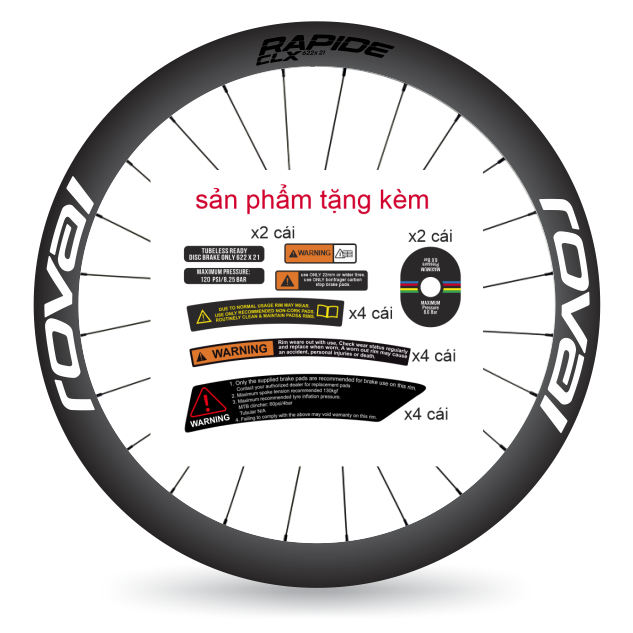 tem decal dán bánh xe đạp road roval clx 2024  | cheetahdecals.com