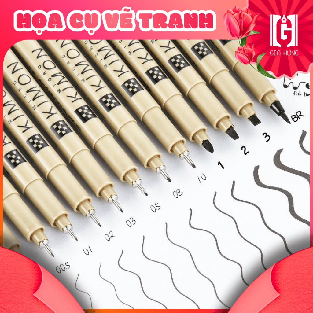Bút Line Đi Nét Đen Không Lem - Bút Line Đi Nét Gia Hưng Vẽ Mỹ Thuật, Sketch, Kí Họa Nhanh Cao Cấp