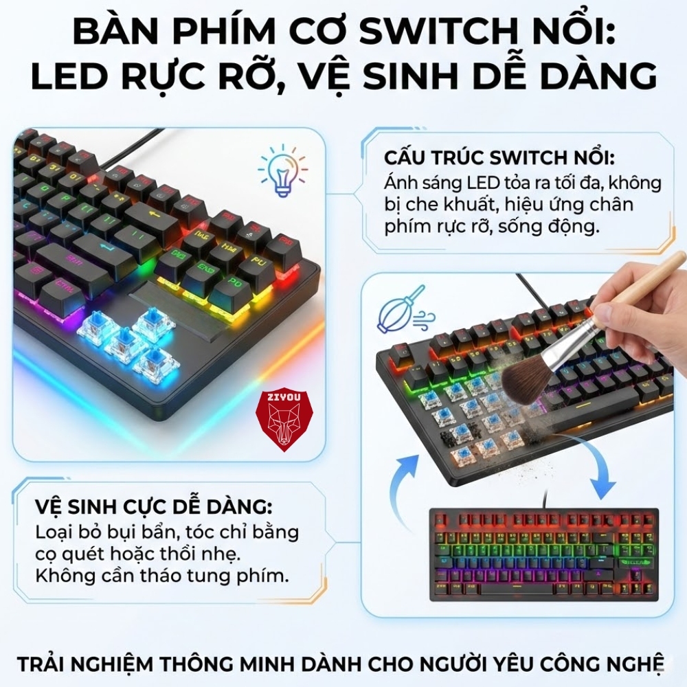 Bàn Phím Cơ Chuyên Game K2 PRO LED RGB 10 Chế Độ Cực Đẹp, Chuẩn Cơ, Dùng Cho Máy Tính, Laptop, PC | BigBuy360 - bigbuy360.vn