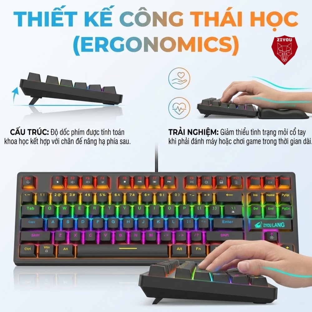 Bàn Phím Cơ Chuyên Game K2 PRO LED RGB 10 Chế Độ Cực Đẹp, Chuẩn Cơ, Dùng Cho Máy Tính, Laptop, PC | BigBuy360 - bigbuy360.vn