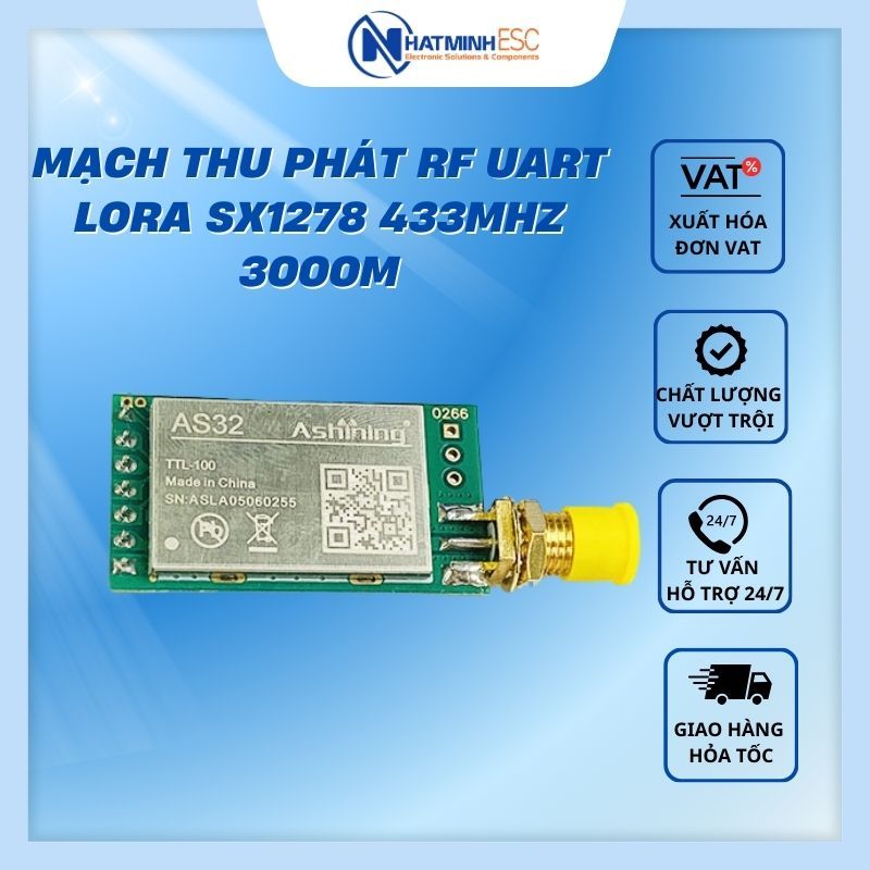 Mạch Thu Phát RF UART Lora SX1278 433Mhz 3000m