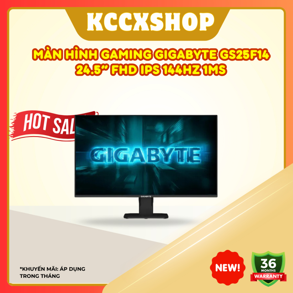 Màn hình Gaming Gigabyte GS25F14 24.5” FHD IPS 144Hz 1ms – Mượt mà, sắc nét cho game thủ