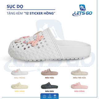 Dép lưới lỗ đính charm dễ thương, dép sục nhựa nữ siêu nhẹ đi mưa TN37_Giày dép hottrend shop