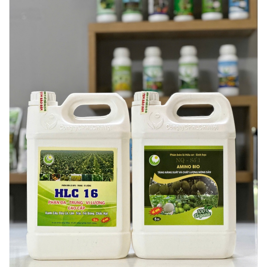 Combo phân bón đa trung vi lượng HLC16 và AMINO BIO 5L